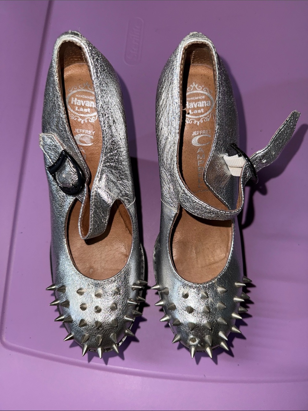 Jeffrey Campbell Silver Spike Mary Jane Kids Shoes